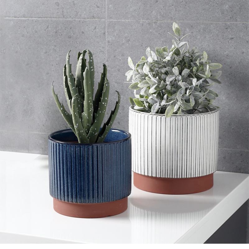 Round Ceramic Flower Pot Terracotta Plant Pots Clay Succulent Pots for Home Decoration Indoor Outdoor Plants