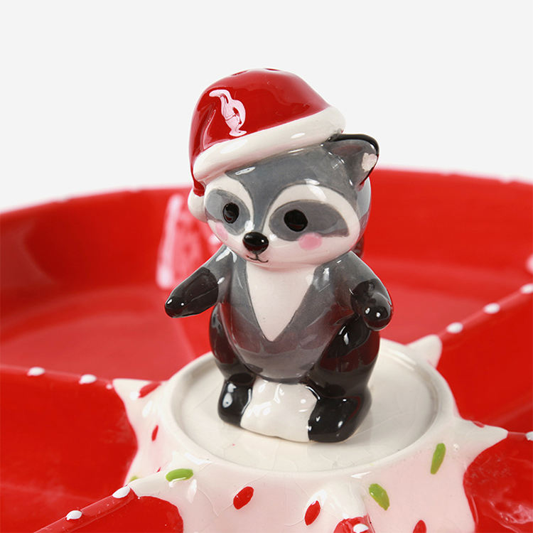 Popular Design Christmas Decoration Christmas Ceramic Compote Dinner Plate for Christmas Home Decoration