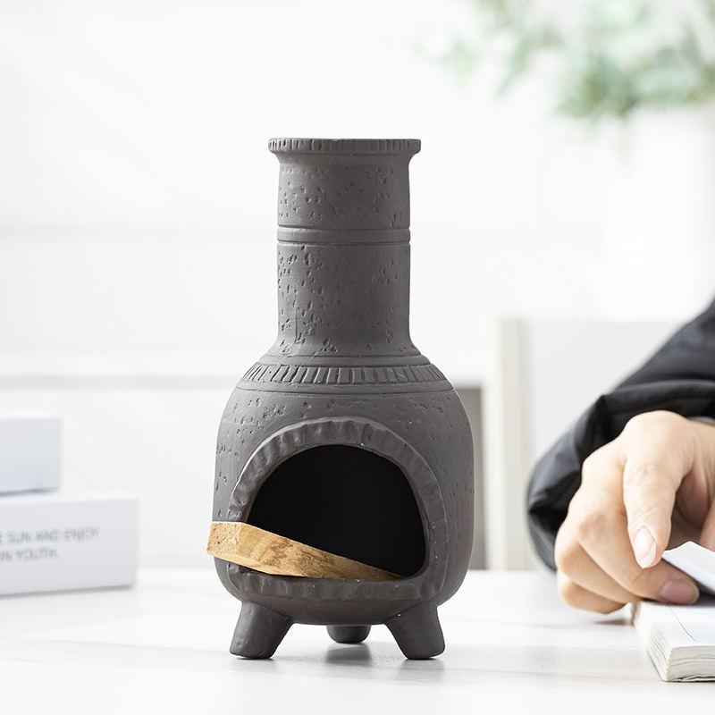 Ceramic Sage Burner and Smudge Stick Bowl Incense Holder Burner Palo Santo Stick Mini Chiminea Incense Burner for Meditation