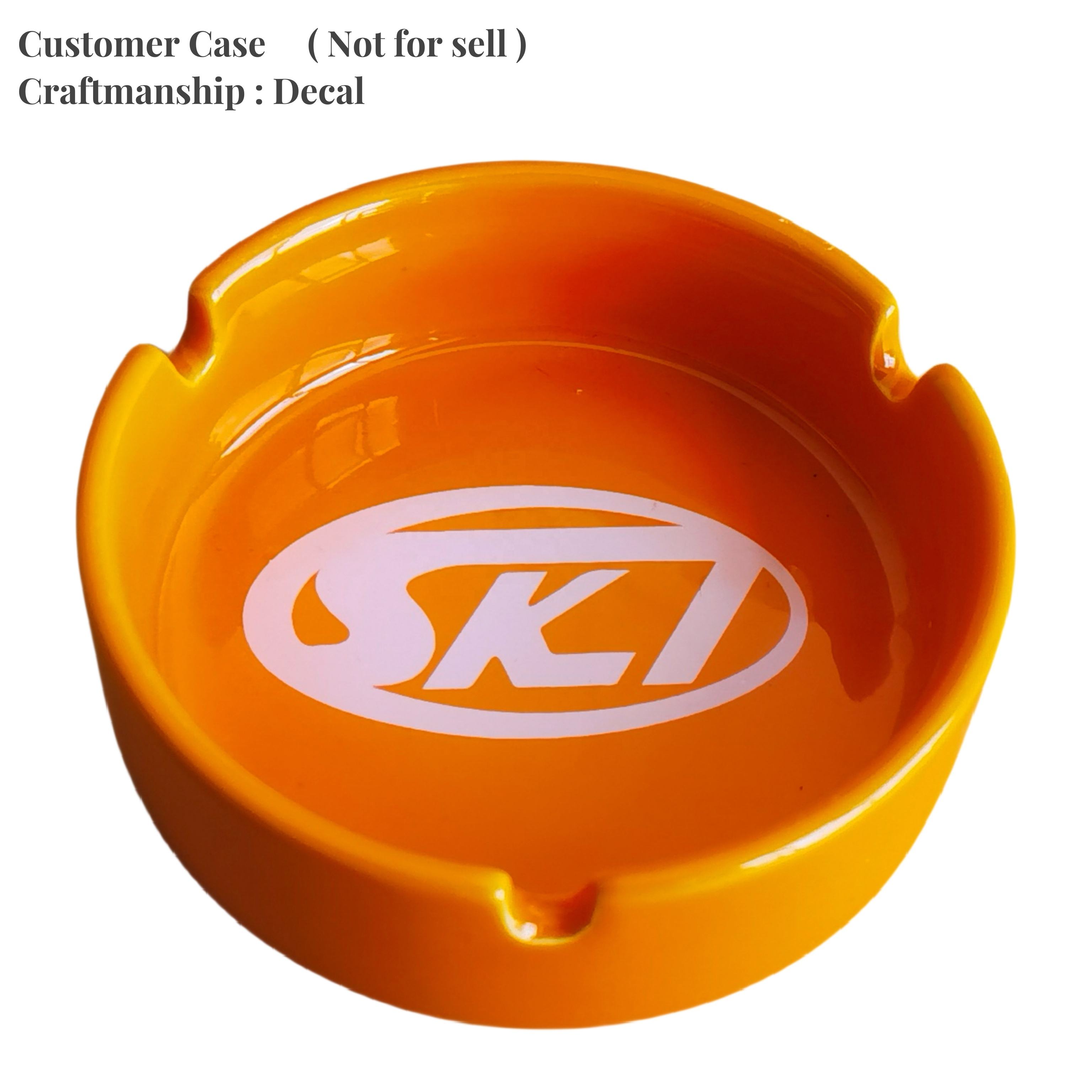 Custom Logo Pattern Porcelain Cigar Cigarette Ashtray Personalized Ceramic Ashtray As Promotional Gifts
