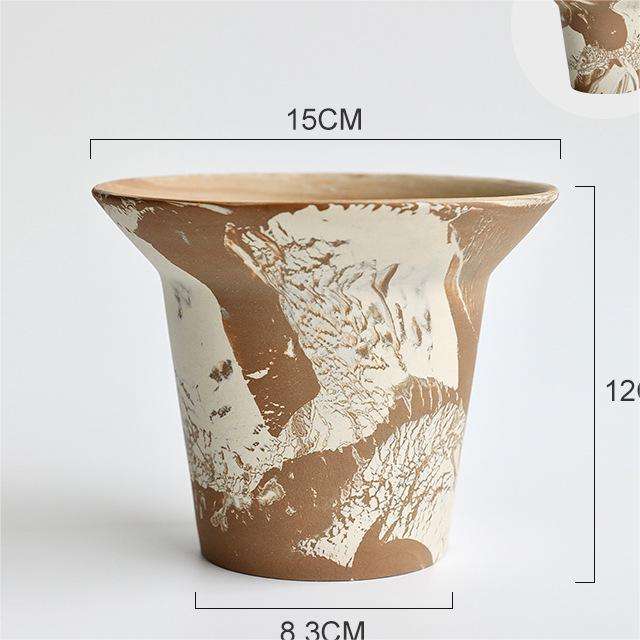 Nordic Unique Garden Home Outdoor Decor Pottery Bonsai Pot Succulent Planter Ceramic Flower Pots for Indoor