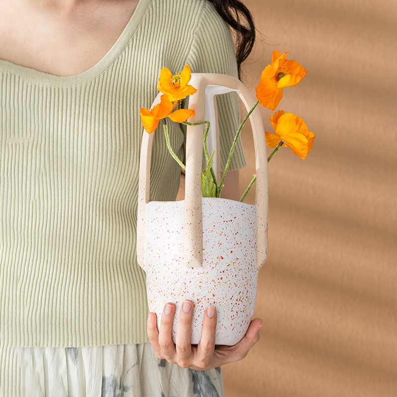 Ceramic Vase Design Niche Living Room Flower Arrangement Flower Vase Simulation Flowers Premium Sense Dining Table Entrance Decoration