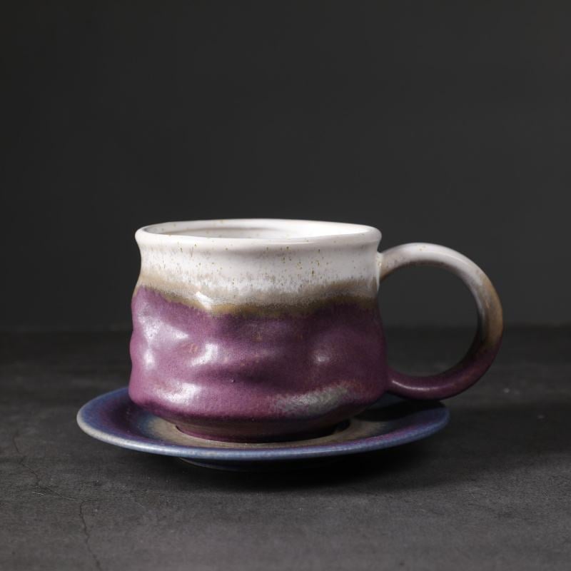 2025 new Style Ceramic Cup Stoneware afternoon Tea Cup 240ml Mug for Latte porcelain Ceramic Coffee Cup With Saucer set