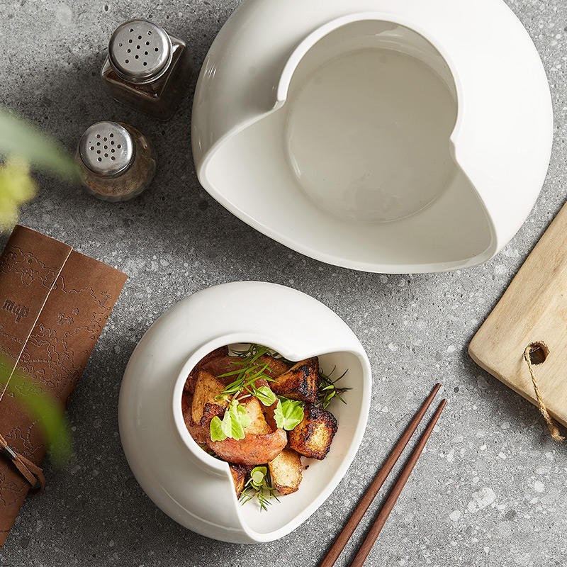 Vase Shaped Ceramic Show Plate Restaurant Hotel Dinnerware Sets Cold Dishes Soup Fruit Salad Sweet Dessert Serving Trays
