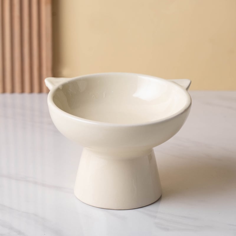 Sale Cute Cat Shape High Foot Stand Food Water Pet Dog Cat Raised Bowl Dog Bowl Stand Pet Bowl Ceramic