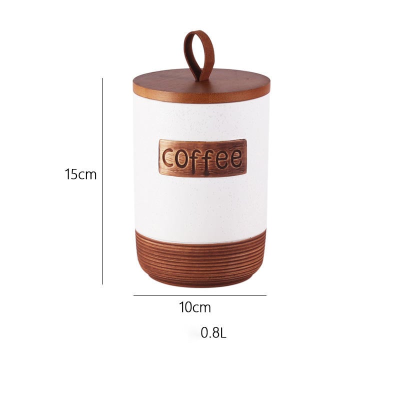 Large Storage Containers with Lids, Ceramic Coffee Container Kitchen Food Storage Jars for Spice Sugar Tea Bag