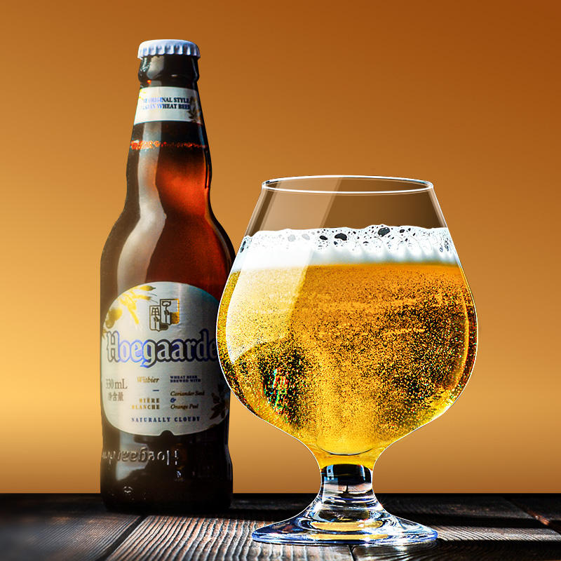 Custom Logo Beer Glass Belgian Style Stemmed Tulip Lambic Beer Glasses for Bar Party