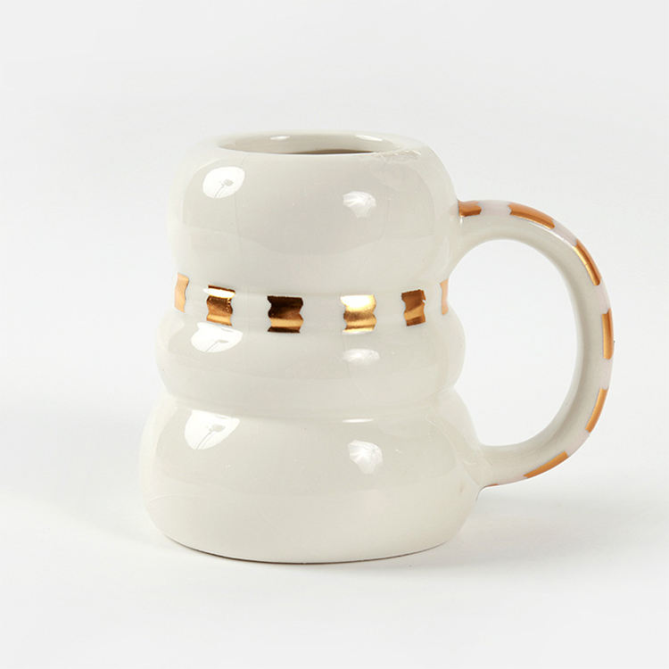 Good Quality Christmas Decoration Christmas Snowman Ceramic Mug White Breakfast Cup for Christmas Home Decoration