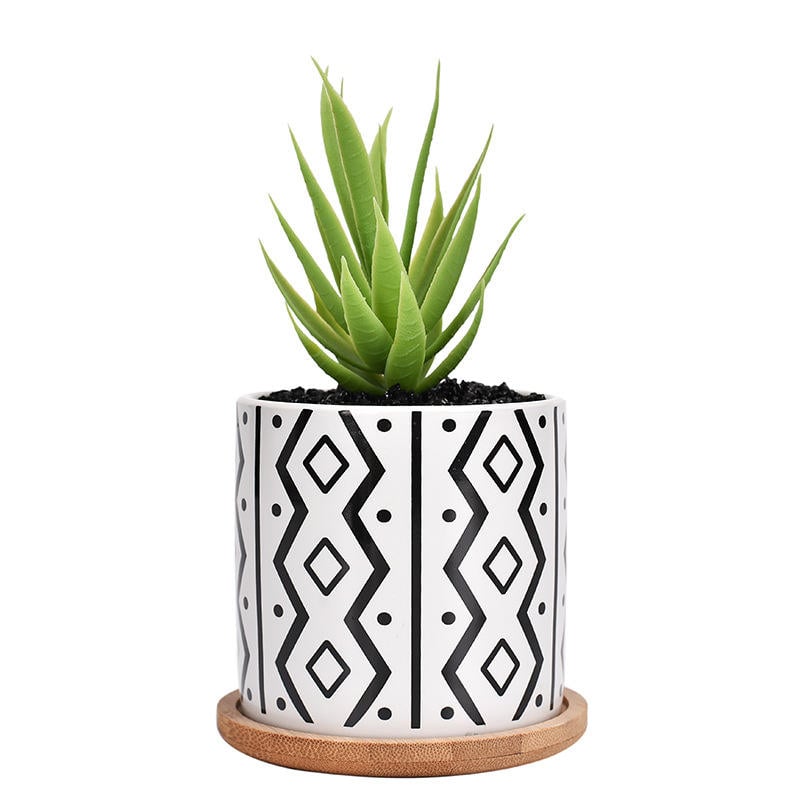 Handmade Geometric Ceramic Flower Pot New Style for Home or Garden for Indoor or Outdoor Planters
