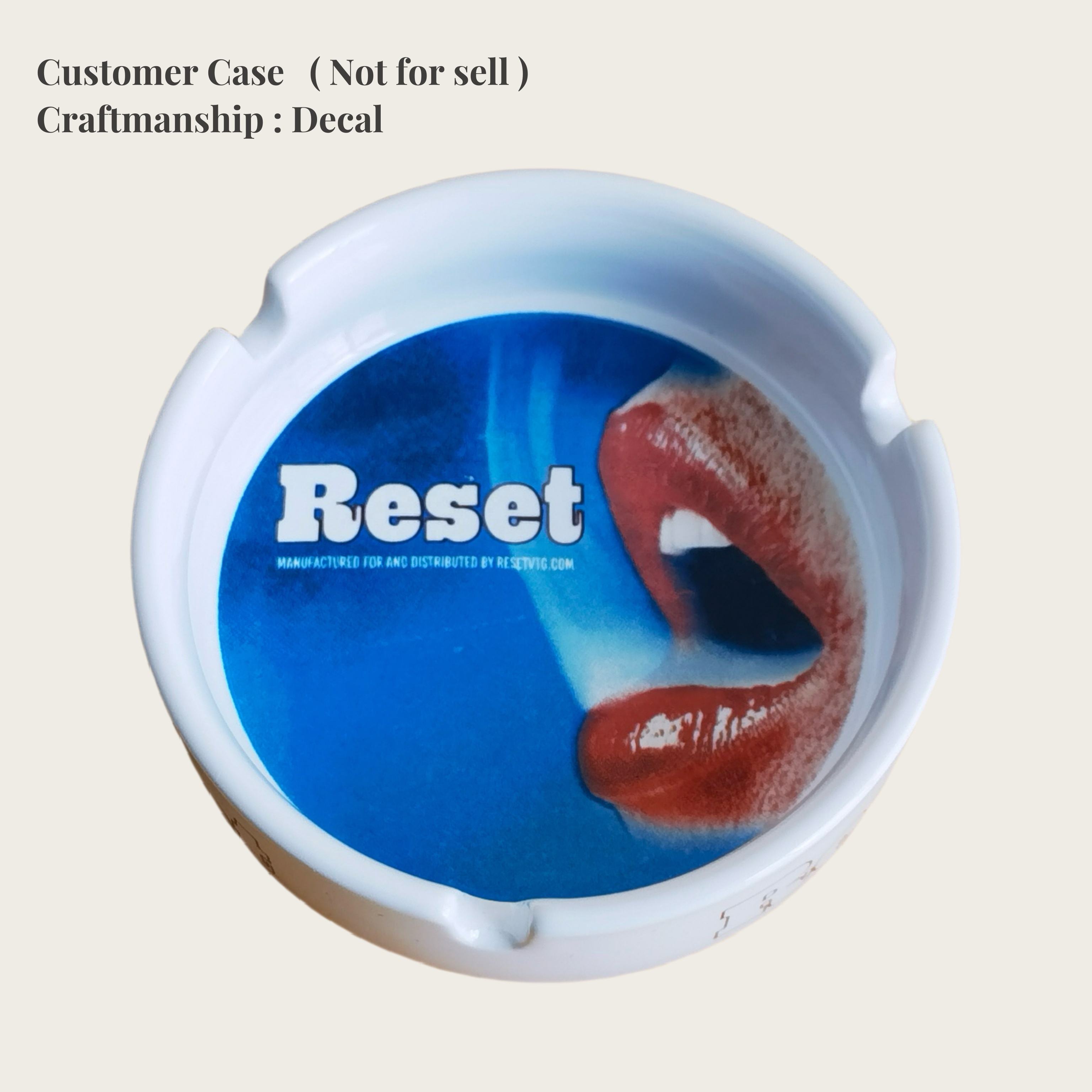 Custom Logo Pattern Porcelain Cigar Cigarette Ashtray Personalized Ceramic Ashtray As Promotional Gifts