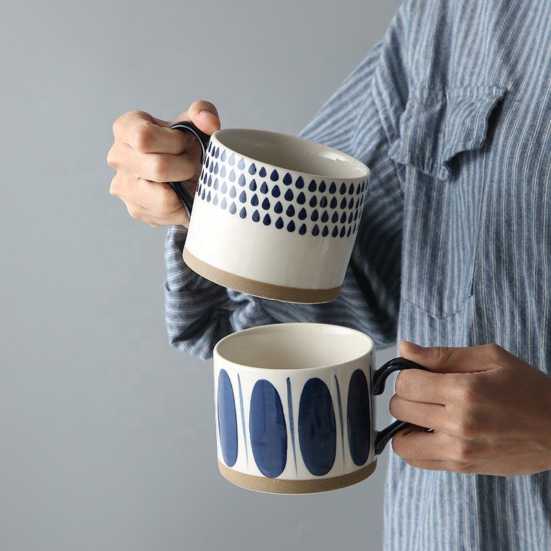 Hand-Glazed Craft Nordic Style Christmas Gift Promotional Large Capacity Creative Matte Retro Ceramic Coffee Breakfast Mug