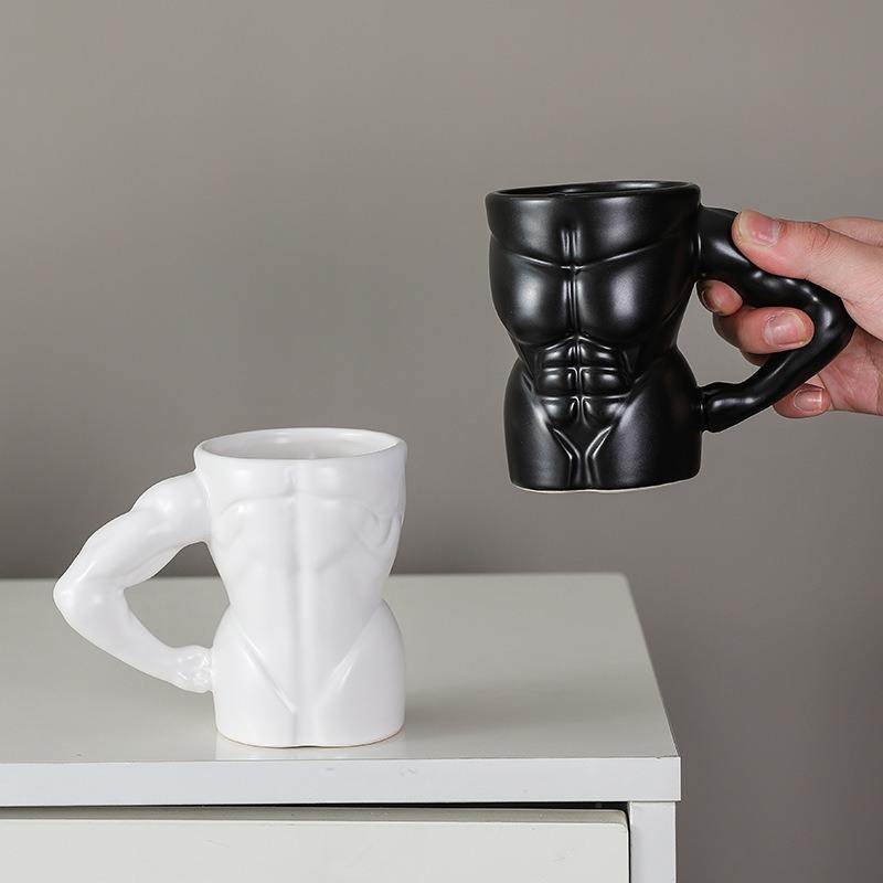 Promotional Gifts Creative Strange Cup Muscle Man Shaped Ceramic Mug