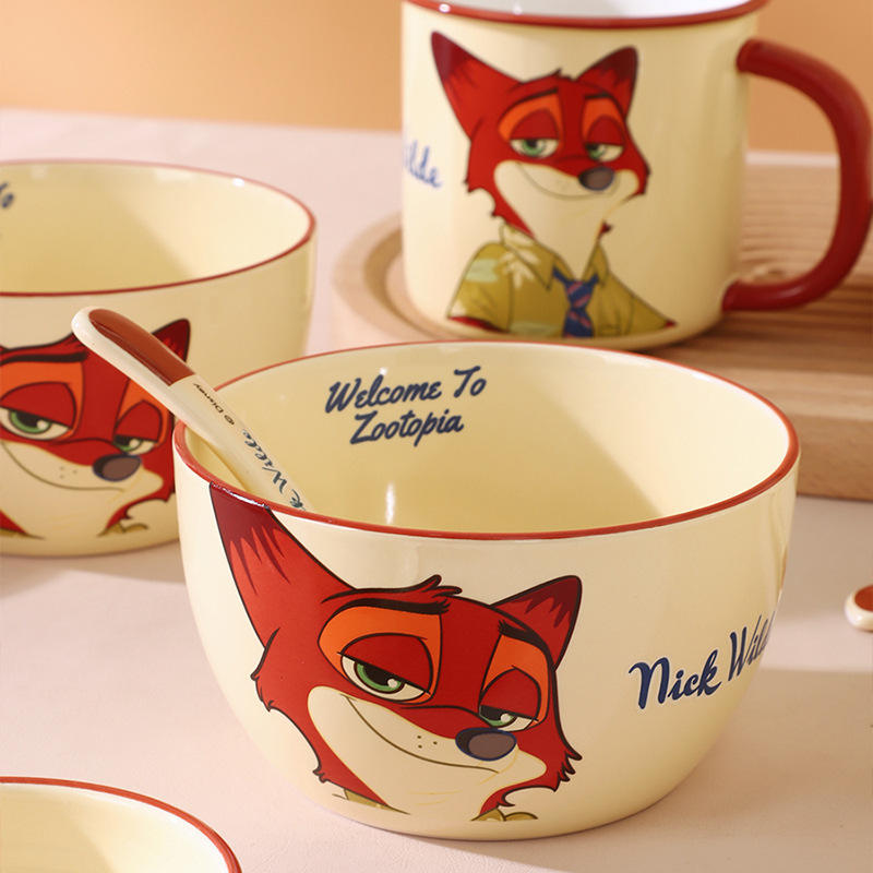 Disney Zootopia Cup Rabbit Officer Judy Ceramic Mug Fox Nick Couple Pair Cup