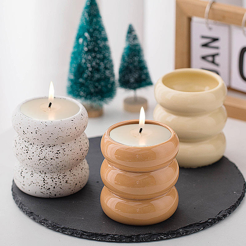 Novelty Custom Aroma Home Decor Eco-Friendly Luxury Ceramic Vessel Soy Wax Scented Candles