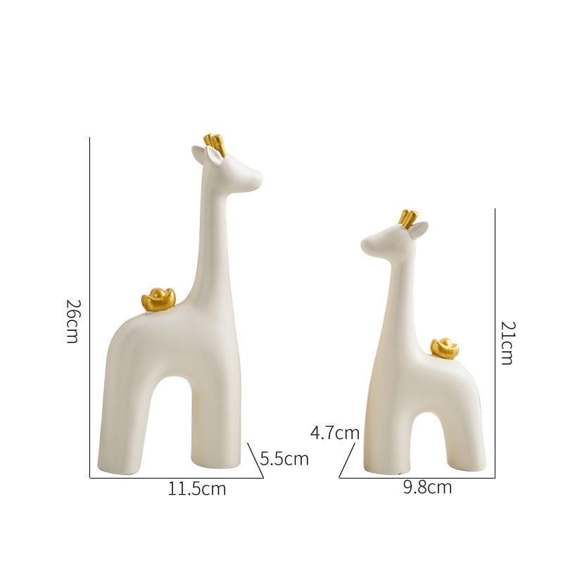 Modern Art Ceramic Deer Desktop Ornament Office Wine Cabinet TV Decoration Housewarming Gift For Opening A New Home