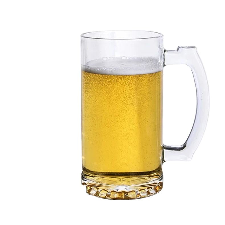 Pasgemaakte Logo 500ml Deursigtige Bierglasbekers Bierbekers Met Handvatsel vir Kroeg