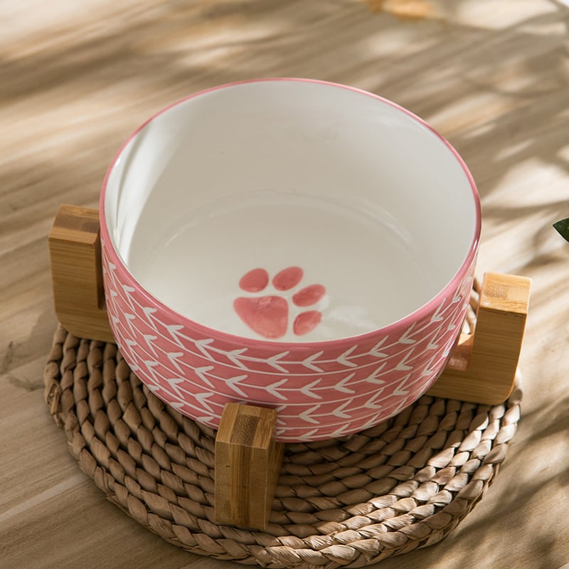 Design Creativo in Stile Insieme Personalizzato con Logo Ciotola per Animali in Ceramica con Supporto