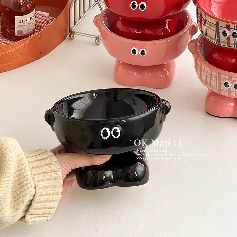 Eco-Friendly Ceramic Bottle-Shaped Pet Bowl Elevated Dog and Cat Food and Water Bowl Specific for Cat Serving