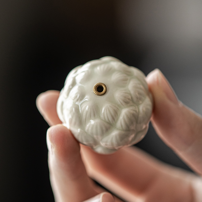 Creative Ceramic Lotus Line Incense Insert Mini Sandalwood Incense Burner Household Indoor Incense Insert Incense Holder Incense Ceremony Decorations