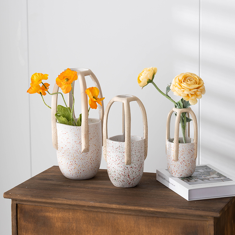 Ceramic Vase Design Niche Living Room Flower Arrangement Flower Vase Simulation Flowers Premium Sense Dining Table Entrance Decoration