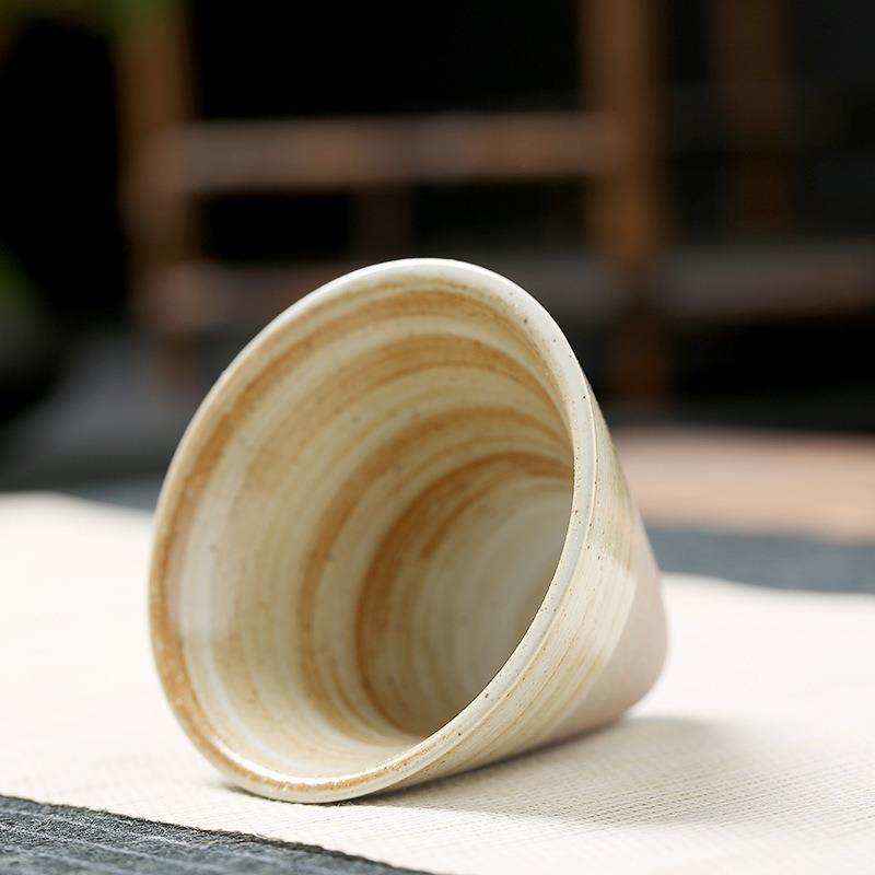 Ready to Ship Unique Stoneware Tea Cup Funnel Shaped 100 ml Ceramic Espresso Coffee Cup