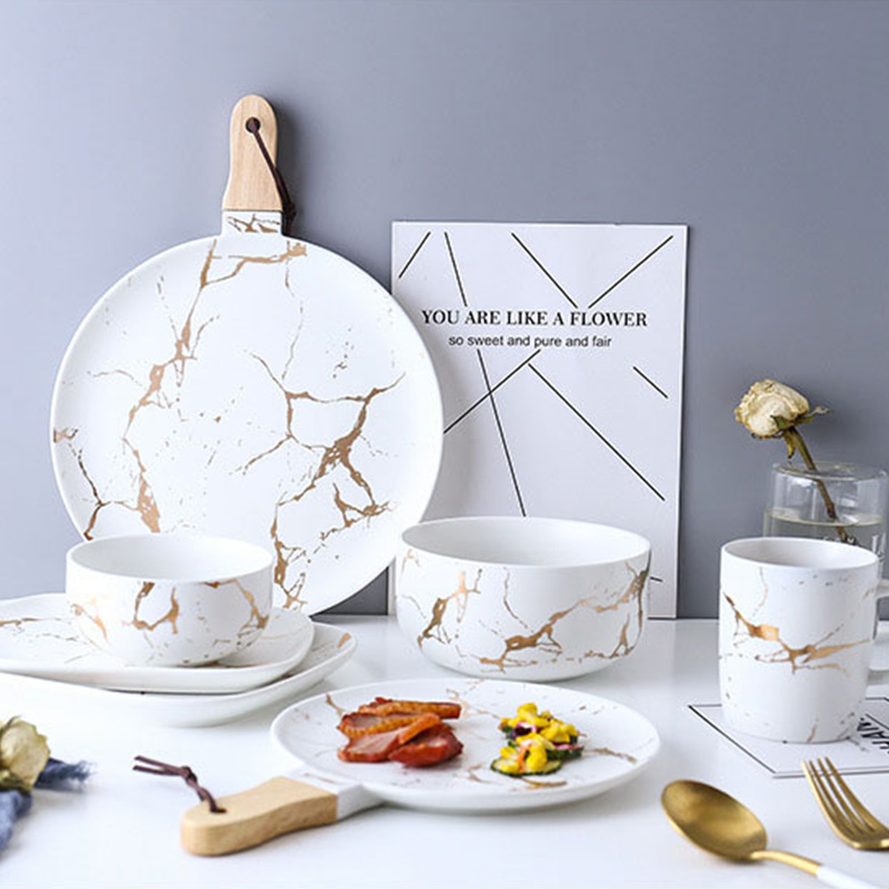 Popular Wedding Tableware Sets nordic plate Plate Bowl Cup Ceramic Dinner Set Dinnerware