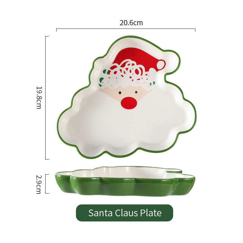 New  Cartoon Santa Claus Christmas Family Daily Friend Gift Mug Dinnerware Ceramic Porcelain Gift Bowl Plate Cup