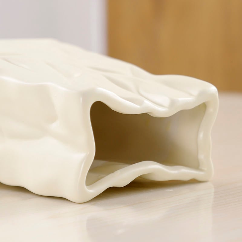 Fábrica de Sacos de Papel Rugoso Vaso Cerâmico para Vaso de Flores para Casa, Jardim, Mesa Branca para Decoração