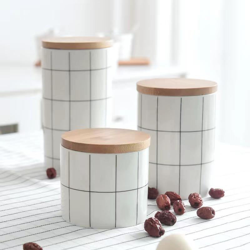 New Design Euro Ceramic Kitchen Canister Food Storage Jar with Lid