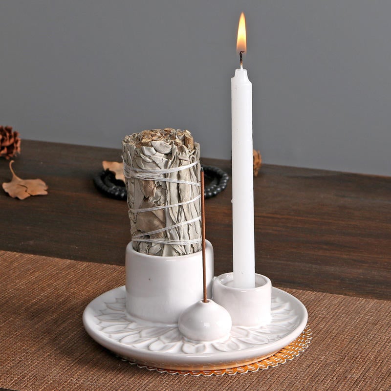 Palo Santo Holder, Ceramic Incense Burner for Palo Santo Wood or Scented Incense Stick