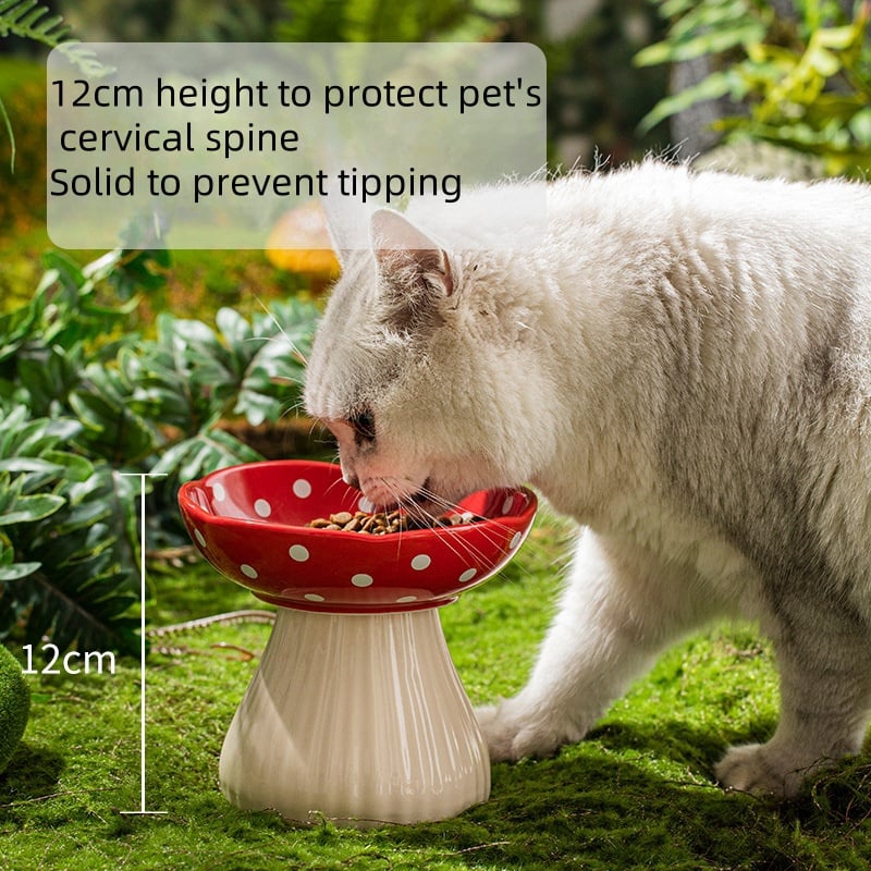 New Pet Slow Feeder Protect Cervical Spine Cartoon Style High Foot Ceramic Elevated Raised Dog Cat Tall Feed Bowls