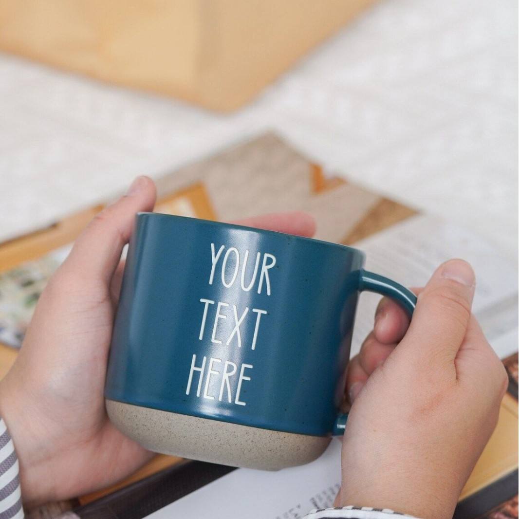 Personalized Rustic Stoneware Mug for Mom Mimi Nana Custom Engraved Coffee Cup Sentimental Gift for Grandmother Bridesmaid Her