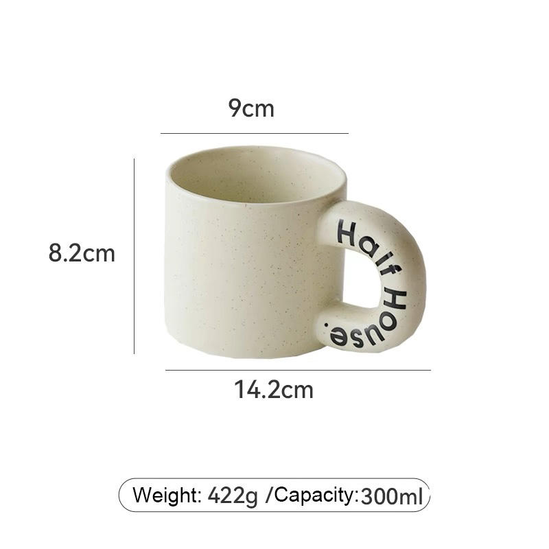 Custom Large Handle Ceramic Cup Coffee Cup Available for Office Family Gatherings
