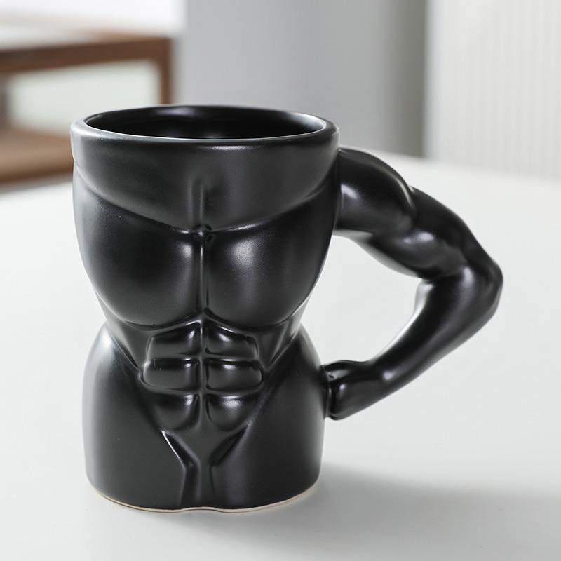 Promotional Gifts Creative Strange Cup Muscle Man Shaped Ceramic Mug