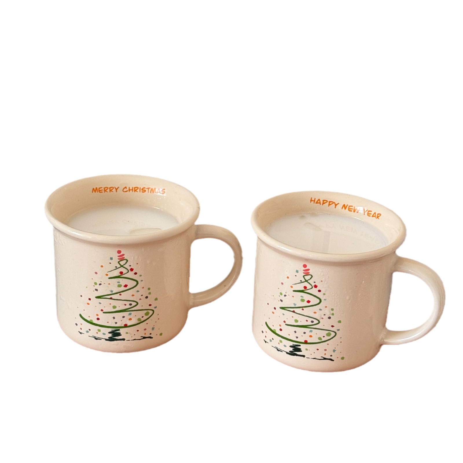 2025 Christmas Tree Ceramic Mug Korean Ins Cute Coffee Mug Student Couple New Year Gift Water Mug