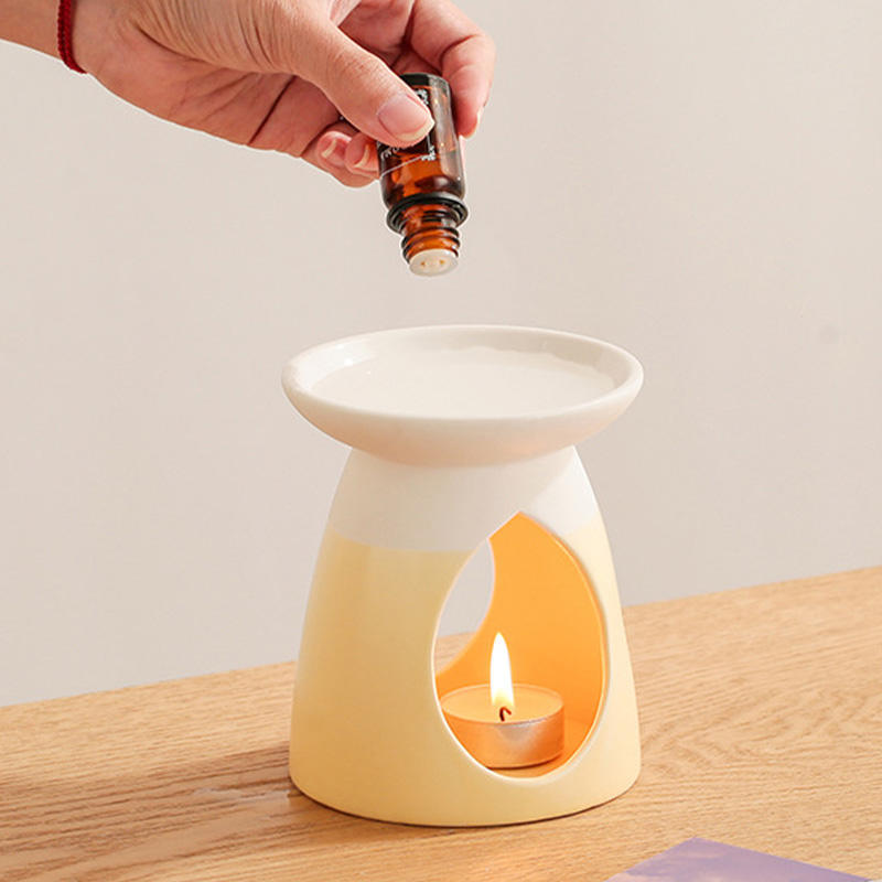 Aromatherapy Scented Diffuser Frosted Ceramic Essential Oil Burner Tea Light Wax Melt Warmer Tealight Candle Holder