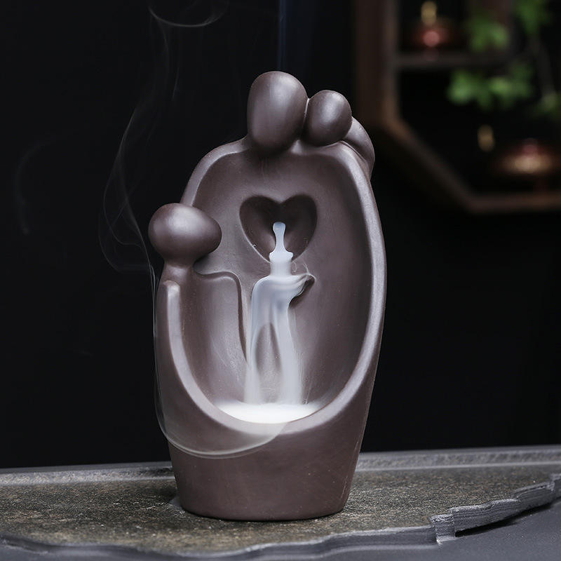 Hotsell Gift Censer Backflow Incense Burner Waterfall Fountain Ceramic Holder Gift Cones Incense Home Decor Craft