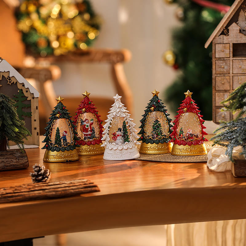Nuwe Aankoms Kerstversiering Geverfde Kerstboom Luminiese Windlantarens Kinders Klein Geskenk Sinterklaasversiering Naglig Harpuis
