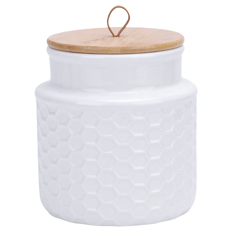 Custom Classic White Tea Jar Storage Jar With Lid Ceramic Sealing Jar for Home Kitchen