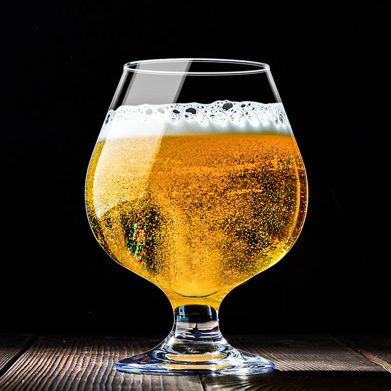 Custom Logo Beer Glass Belgian Style Stemmed Tulip Lambic Beer Glasses for Bar Party
