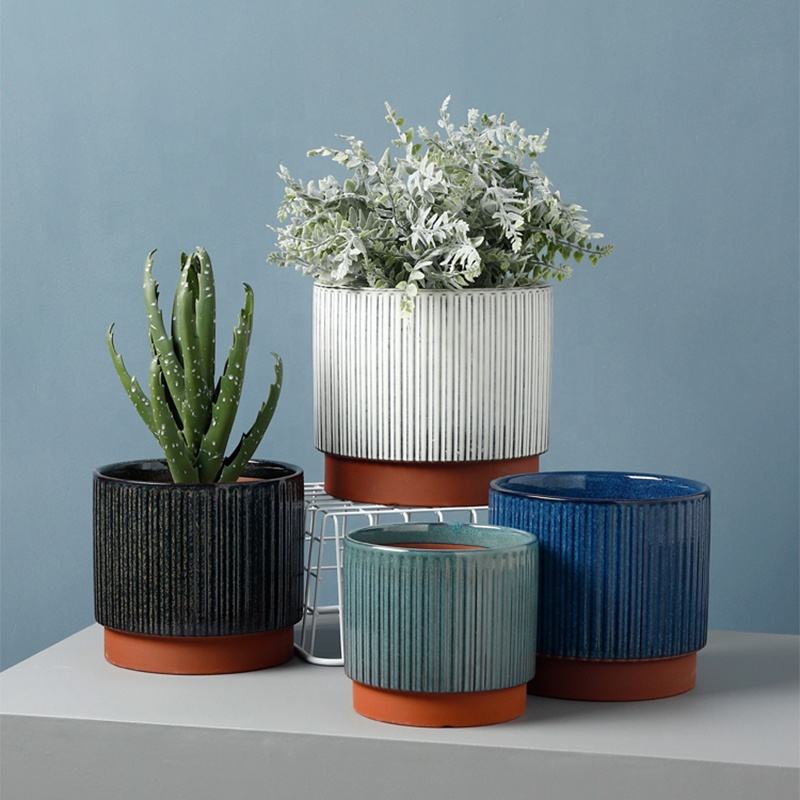 Round Ceramic Flower Pot Terracotta Plant Pots Clay Succulent Pots for Home Decoration Indoor Outdoor Plants