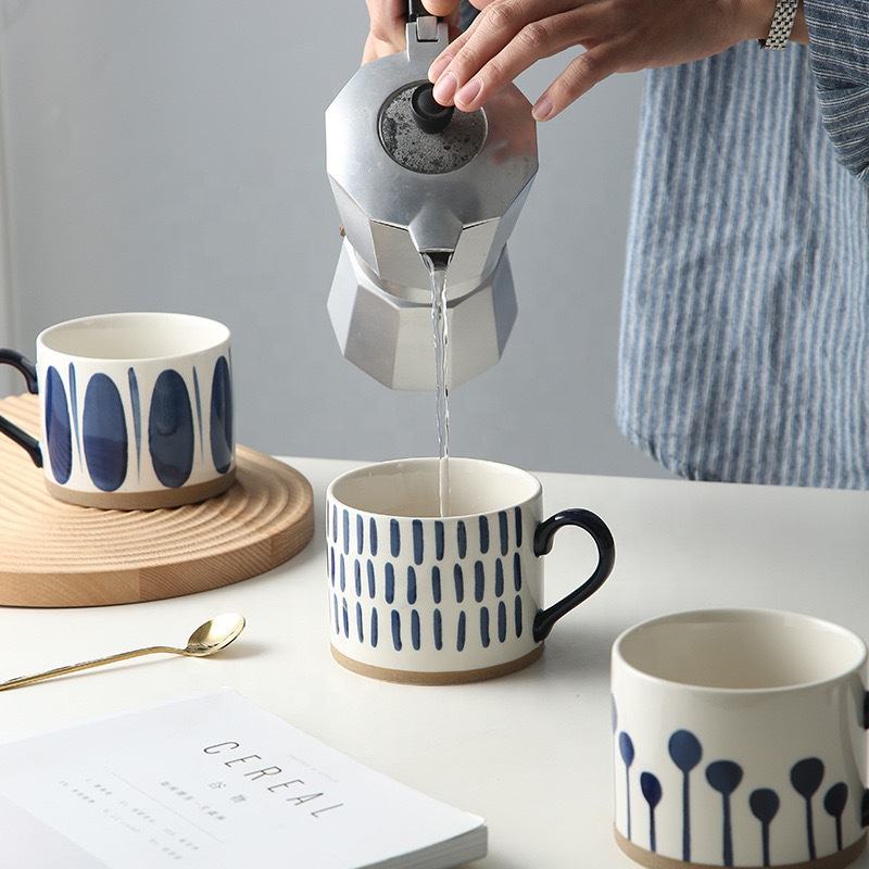 Hand-Glazed Craft Nordic Style Christmas Gift Promotional Large Capacity Creative Matte Retro Ceramic Coffee Breakfast Mug