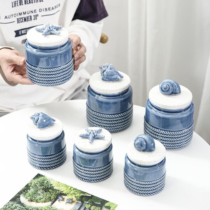 Beautiful Design Kitchen Use Storage Jar Ceramic Jar Home Appliance Cooking Jar