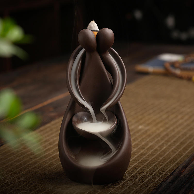 Hotsell Gift Censer Backflow Incense Burner Waterfall Fountain Ceramic Holder Gift Cones Incense Home Decor Craft
