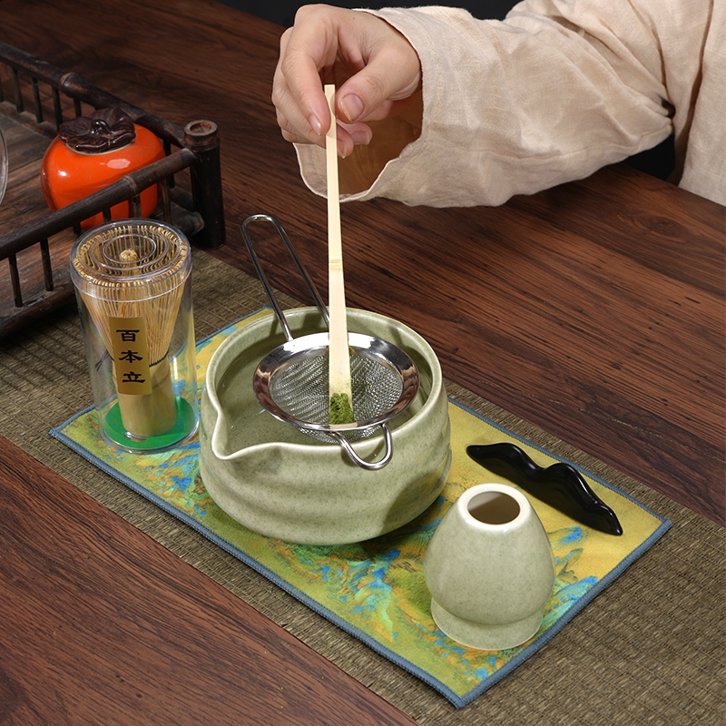 Matcha Bowl Beat Matcha Song Dynasty Tea Ordering Tools Ceramic Tea Bowl Teacup Stirrer Matcha Brush Tea Brush Set