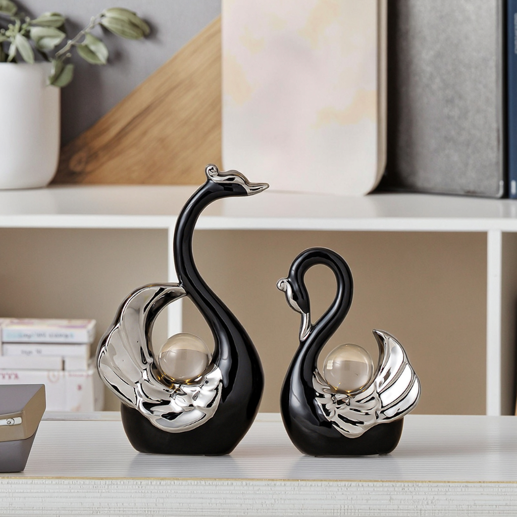Swans Couples Wedding Valentine Gift Modern Nordic Aesthetic Room Decor Ornaments Ceramic Decorations for Tabletop Decoration
