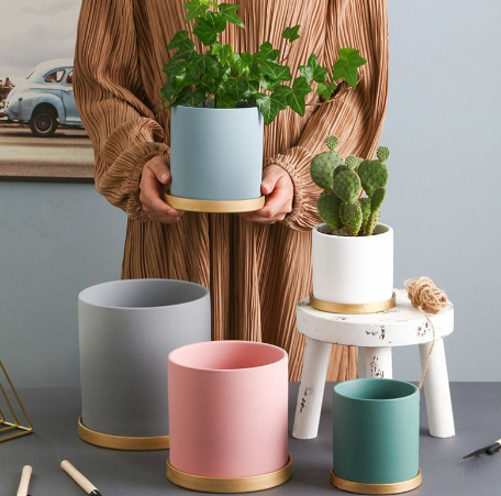 Best Seller Garden Home Decoration Colorful Nordic Tea Wholesale Ceramic Flower Planter Plant Pots