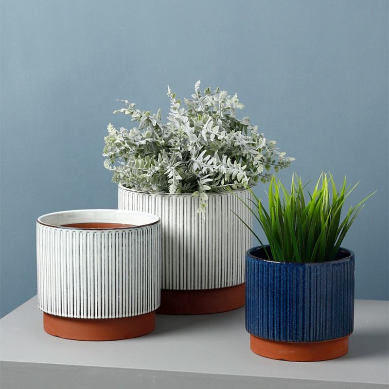 Round Ceramic Flower Pot Terracotta Plant Pots Clay Succulent Pots for Home Decoration Indoor Outdoor Plants