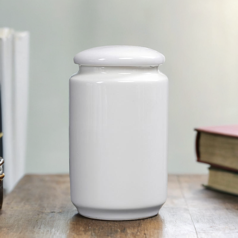 Household White Porcelain Jar Ceramic Sealed Portable Travel Office Storage Tea Jar Size Porcelain Jar Gift Box Tea Jar