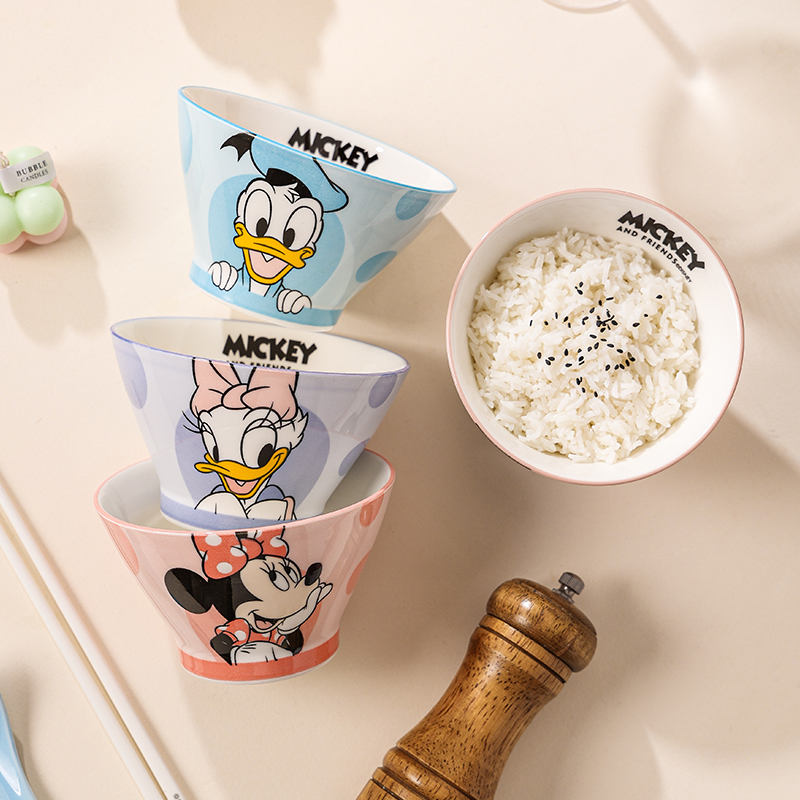Disney Mickey new hats Bowl Underglaze Tableware Especially Good Looking Rice Bowl Tall Ceramic Bowls Cute